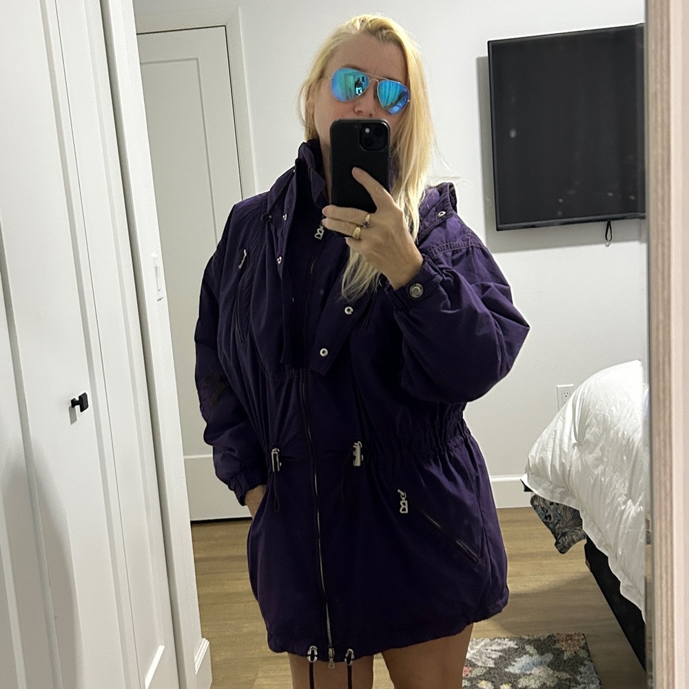 Vintage Bogner Hooded Ski Jacket/ Parka in Deep Purple |Size XL Made in USA